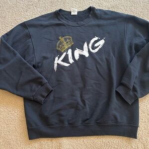 Jerzees Black Crewneck Men’s Unisex King Sweatshirt Classic Comfort Large